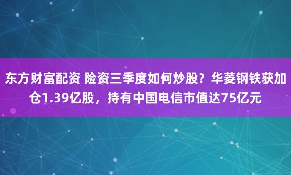 东方财富配资 险资三季度如何炒股？华菱钢铁获加仓1.39亿股，持有中国电信市值达75亿元